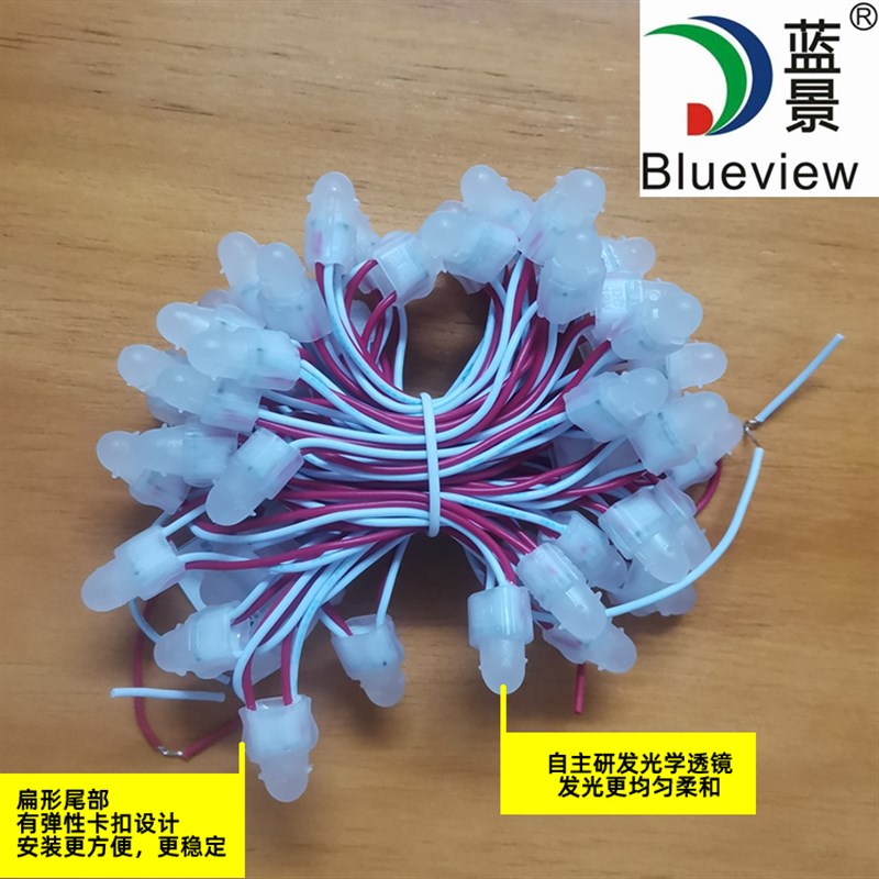 蓝景9MM 12V外露灯 户外防水外漏发光雷射字铁皮字广告牌穿孔灯串