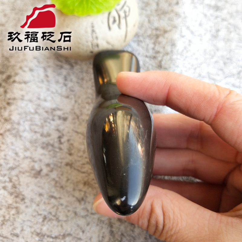 天然玄黄砭石按摩锥三角雀鸭嘴锥背部推拿按摩足底穴位棒全身通用