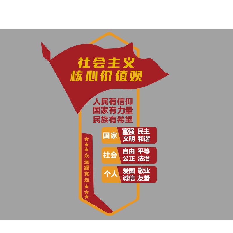 社会主义核心价值观墙贴纸标牌亚克力党建文化设计会议室装饰布置