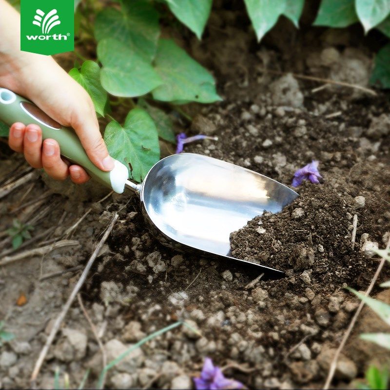 沃施家用种菜种花松土播种园艺不锈钢铲锄耙小铲子挖土工具套装