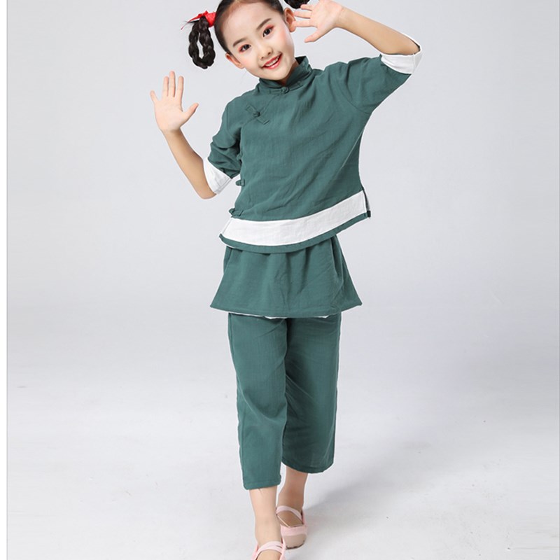 第十届小荷风采我心中的河演出服舞蹈服装道具木桶儿童表演服夏季