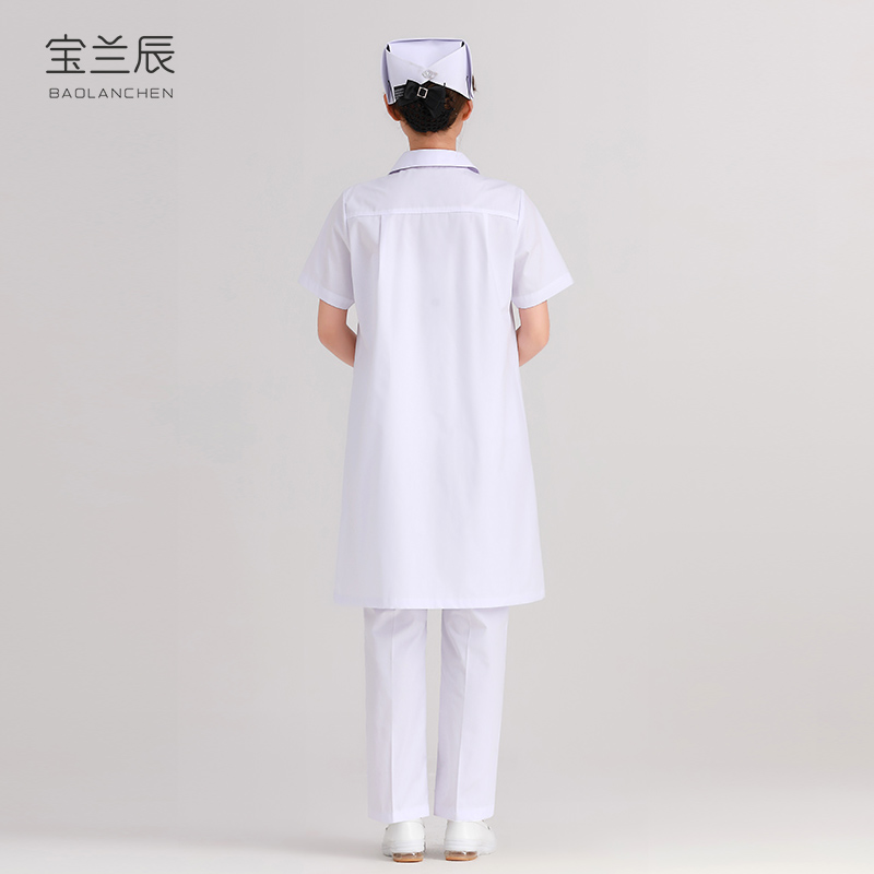 夏装长款护士服护士孕妇装工作服孕妇白大褂大码医生短袖分体孕期