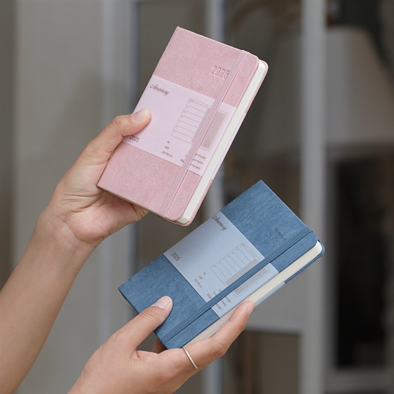 绒面A6日程本2025效率手册便携小巧周计划365天时间管理周记日程