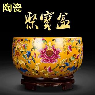 陶瓷聚宝盆摆件招财聚财家用客厅景德镇陶瓷器办公室商铺存钱罐