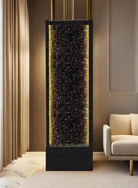 现代中式大型文化石水幕墙客厅落地摆件水景流水墙屏风喷泉鱼缸