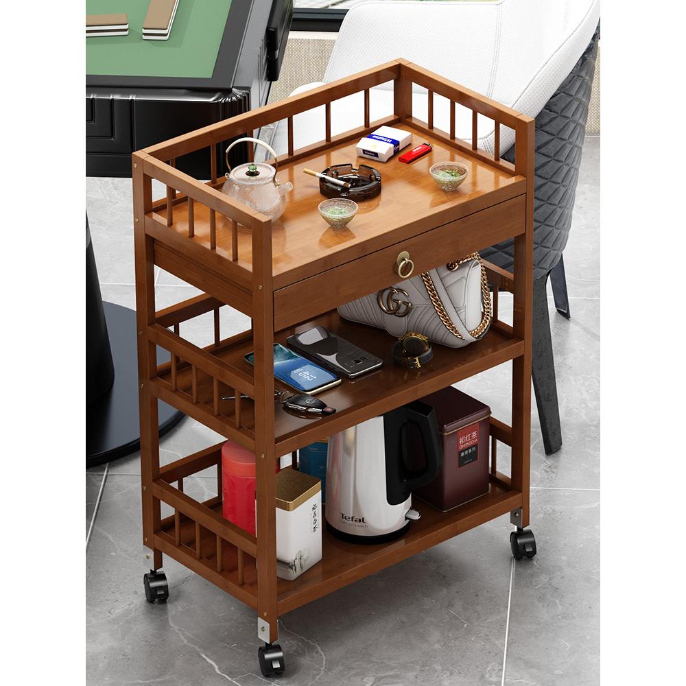 可移动麻将桌茶几茶水架带轮棋牌室专用打牌麻将机小边几置物架子