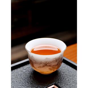 景德镇汝窑冰种玉瓷白瓷喝茶茶具茶台一整套家用功夫茶杯陶瓷高端