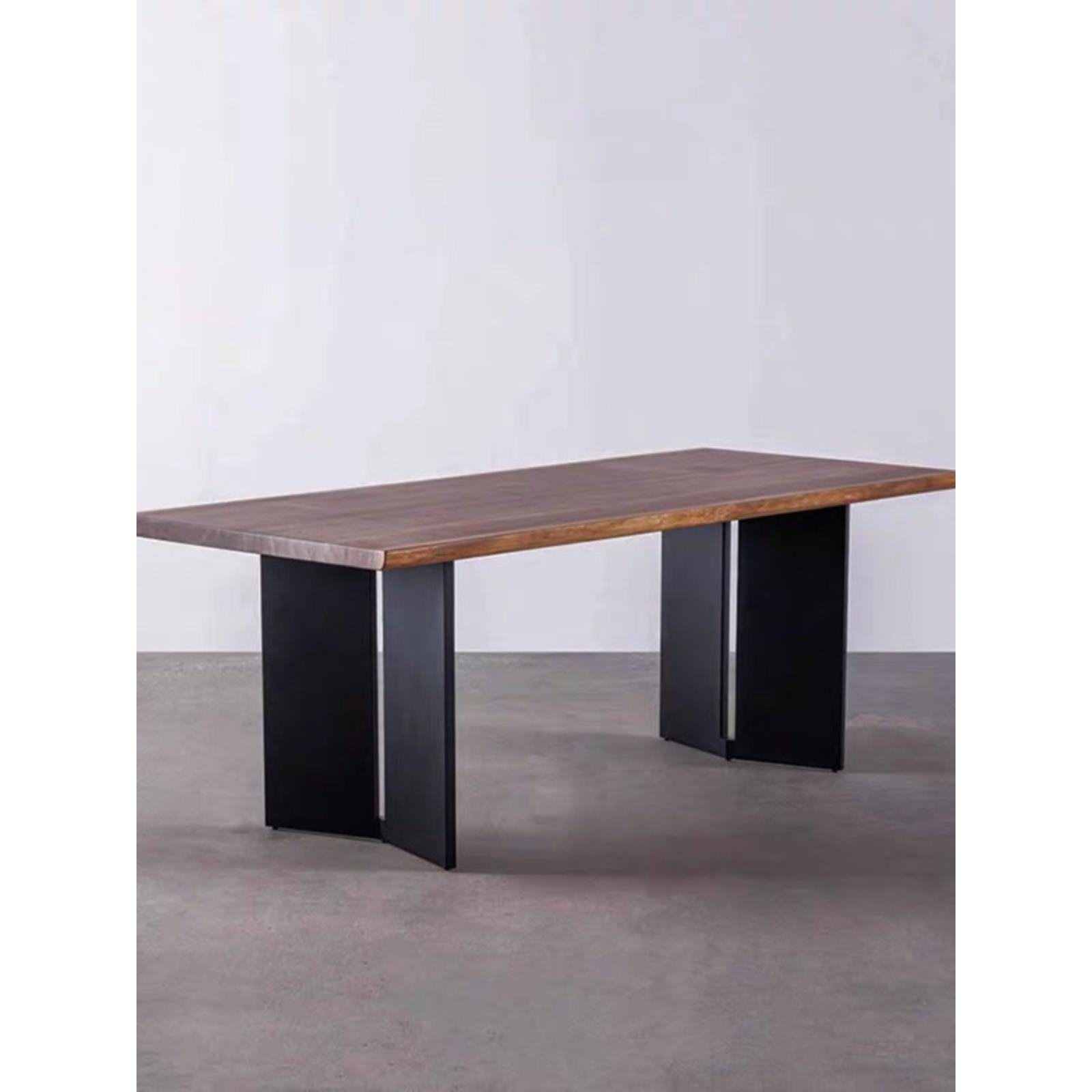 实木大板桌腿碳素钢V型桌架办公会议桌桌子腿定制金属餐桌脚支架