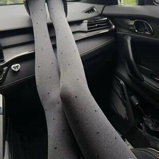 灰色波点内搭裤女外穿秋冬加绒压力显瘦腿竖条纹内搭裤袜春秋裤袜