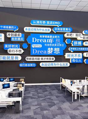 办公室墙面装饰司企业o文化进门形象高级感励志标语氛围布置贴纸