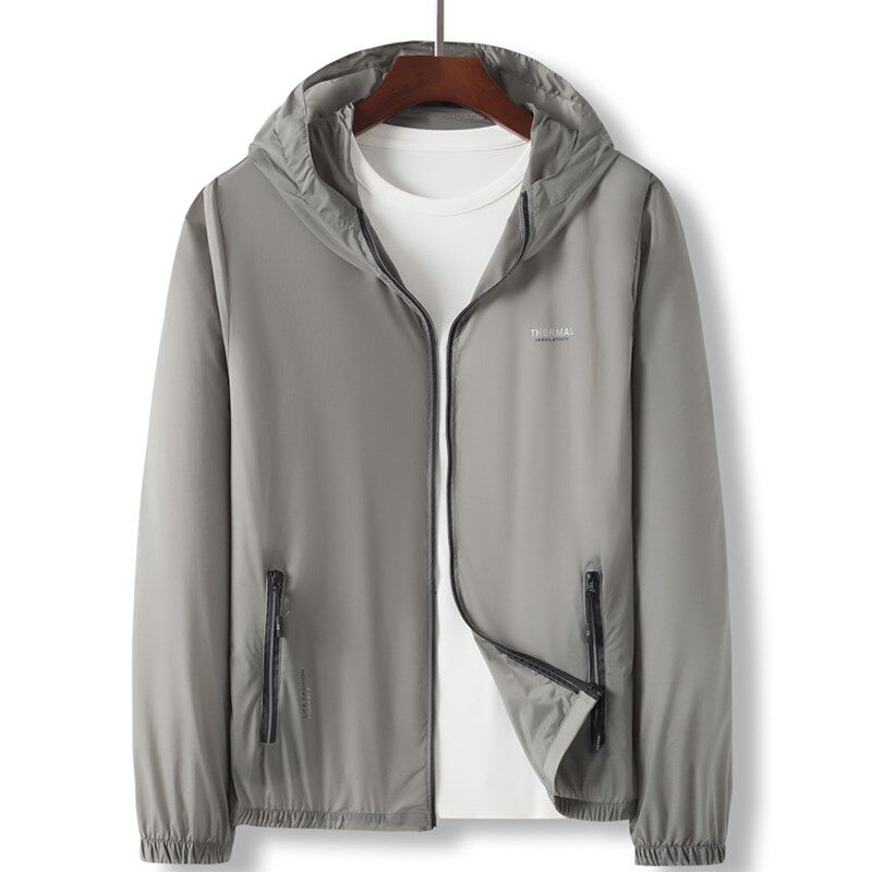 中年人防晒衣男外套夏季超薄透气爸爸装防晒服中老年夏装连帽夹克