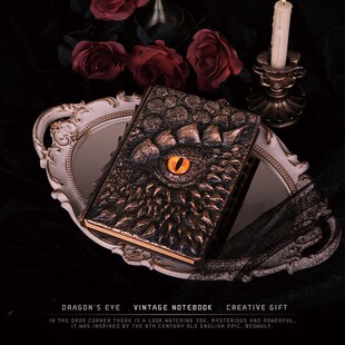 学生手帐本3D立体浮雕龙手账本黑暗魔法书笔记Q本日记本子男生礼