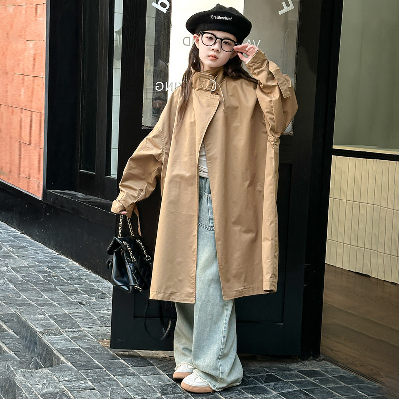 女童英伦风衣中长款秋冬2024新款儿童装韩版网红外套女孩休闲上衣图片