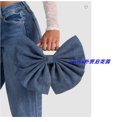 尾巴AO秀场款醇元牛仔蝴蝶结链条包 吸睛单品