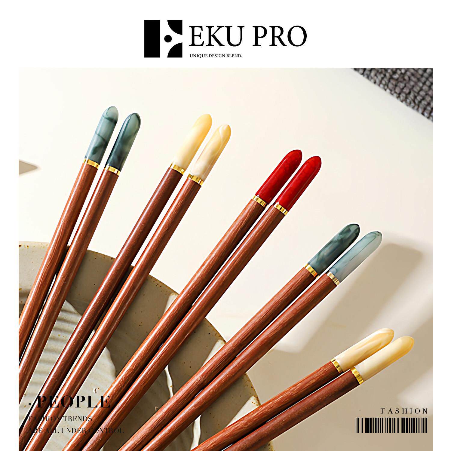 EKU PRO·民以·拼接彷琉璃红檀木筷子分餐筷家用复古风 | People