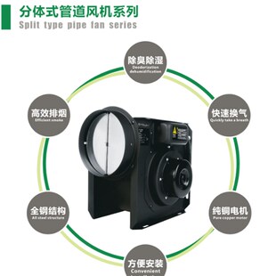 h商用中央空调换气机管道换气机 众志送风机 迷你型 Φ150 360m3