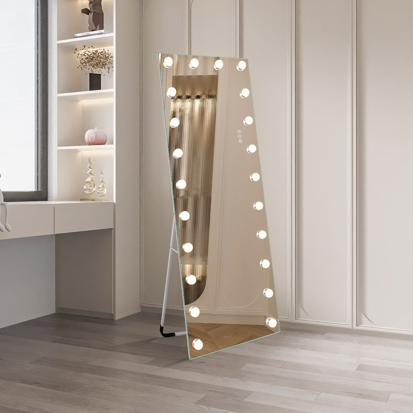 蓝秘欧全身镜超薄智能灯泡款led发光落地镜时尚挂墙家用穿衣镜