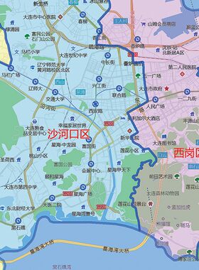 22新款大连市地图图办公室挂图高防水墙壁超大装饰画定制