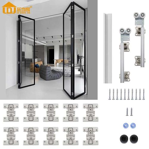 无下轨折叠门五金步入式衣帽间过道推拉移门吊轨滑轮轨道