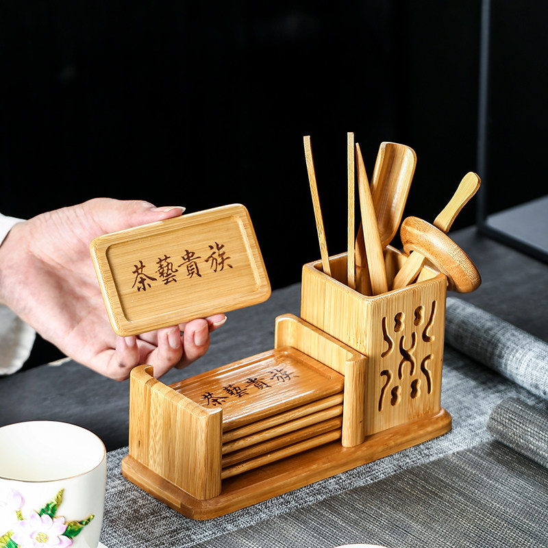 竹制茶道六君子茶艺整装子茶杯功夫茶具茶盘