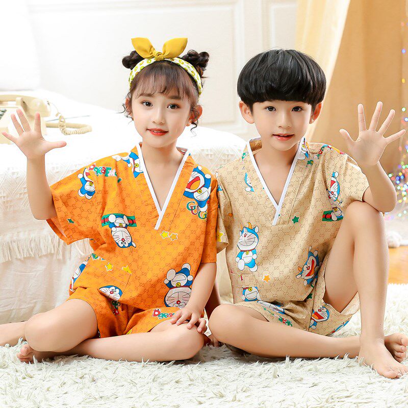儿童汗蒸服宝宝浴服男童女童爱大童小童桑拿洗浴孩子睡衣