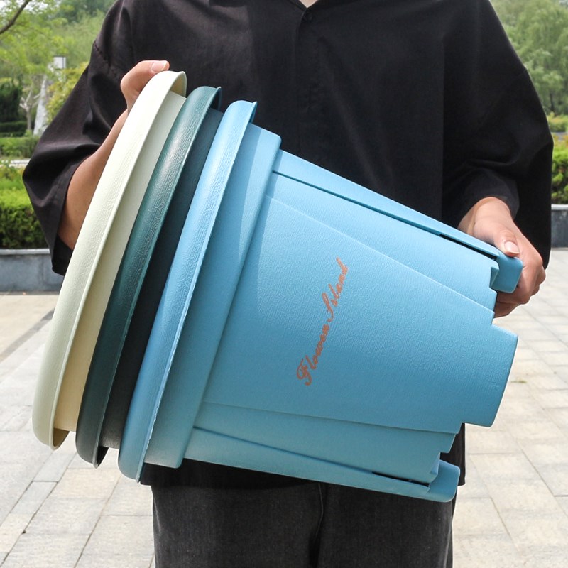 新款加厚控根加仑花盆塑料树脂家用养花大小号多肉月季透气青山盆