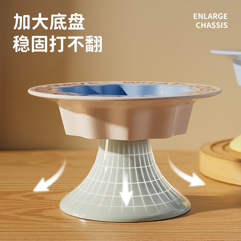 猫碗陶瓷猫咪罐头碗饭碗粮碗宠物零食碗浅口餐盘子猫食盆保护颈椎