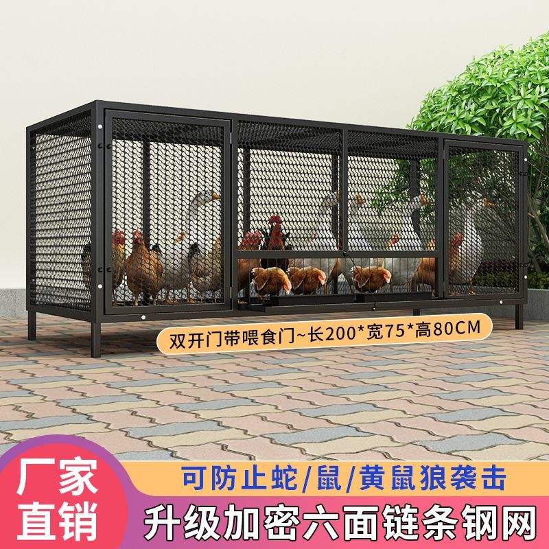 鸡笼子自动收蛋鸡笼家用庭院室外养殖链条网加密超宽超高防啄蛋
