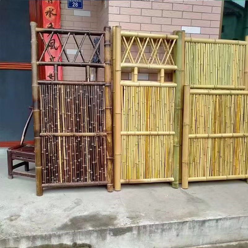 竹门竹篱b笆门简易门室外庭院菜园竹门户外日式民宿竹门竹子大门图片