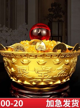 铜聚宝盆摆件招財玄关铜盆聚財家居客厅店铺洒柜礼品铜的聚宝盆纯