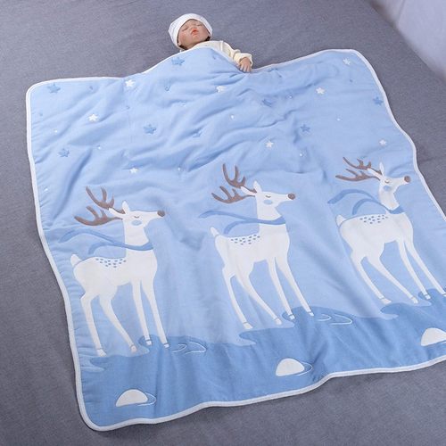 秋冬纯棉十层纱布儿童毛巾被新生婴儿10层宝宝抱被盖毯加厚小被子