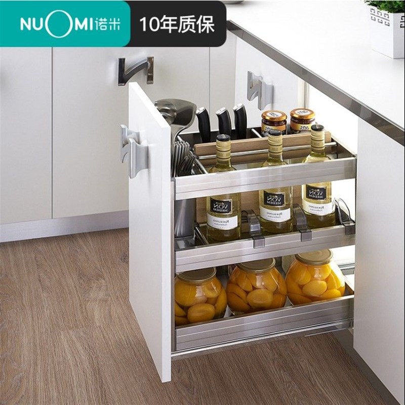 调味调料拉篮厨房橱柜窄柜抽屉式极窄小尺寸柜内抽拉式置物架收纳