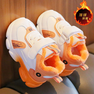 3儿童鞋子男女款2023新款4加绒女童夹二棉鞋薄宝宝小童幼儿1一2岁