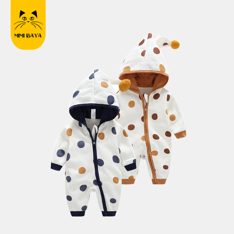 婴儿连体衣春季新生儿衣服秋季春秋装男女宝宝哈衣卫衣双层外出服