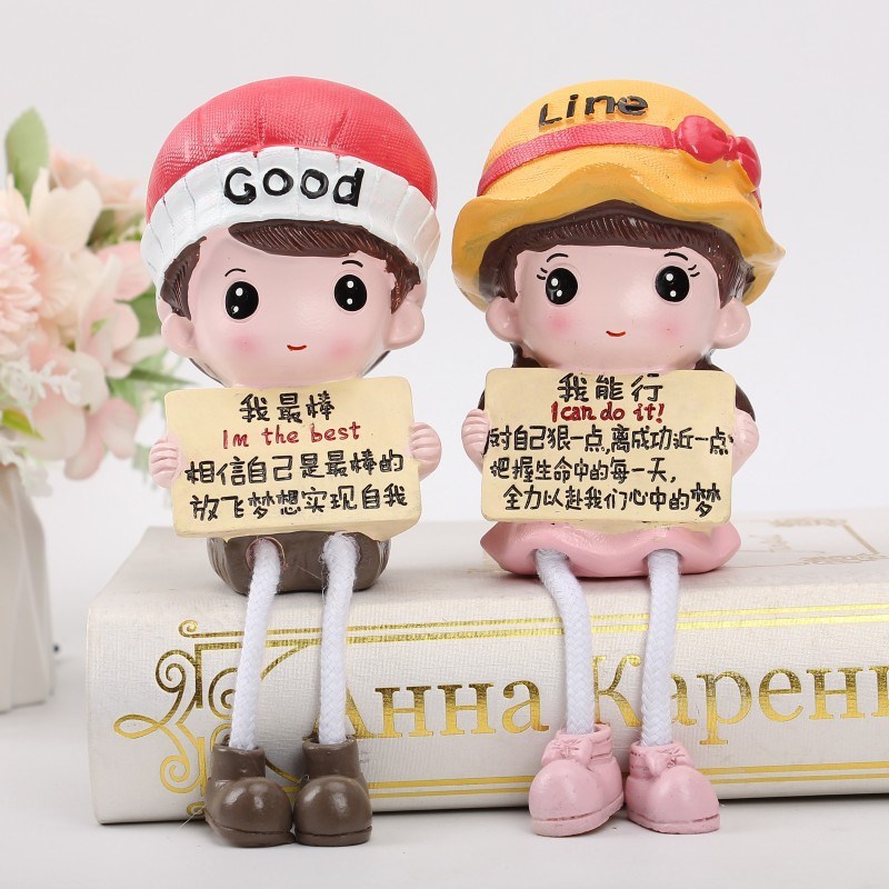 励志学习小摆件激励鼓励学生书桌面男生女L孩儿童房间创意吊脚娃