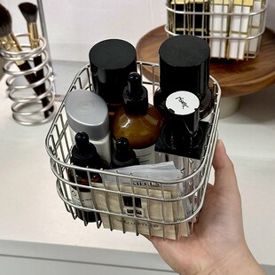 浴室洗漱台置物架不锈钢化妆品牙刷收纳架卫生间R洗手台铁艺收纳