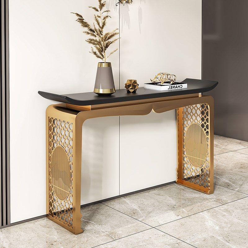 新中式轻奢不锈钢大理石玄关台会所酒店端景台玄关柜走廊玄关桌子,住宅家具,玄关台,淘宝优惠券,粉丝福利购,淘宝优惠卷