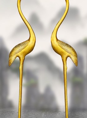 纯铜龟鹤延年仙i鹤龙龟吉祥瑞兽摆件室内客厅玄关桌面装饰摆放用