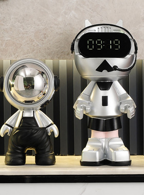 电视柜摆件时钟轻奢高档s家居装饰客厅酒柜玄关柜现代简约软工艺