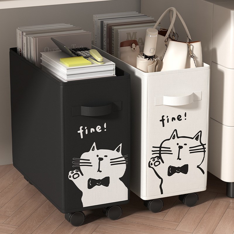 办公室桌下收纳筐带轮工位放包小推车移动宿舍书包放置收纳置物架