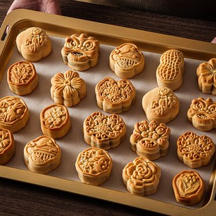 冰皮75克50g糕点磨具2024新款 月饼模具绿豆糕手压式 压模家用广式