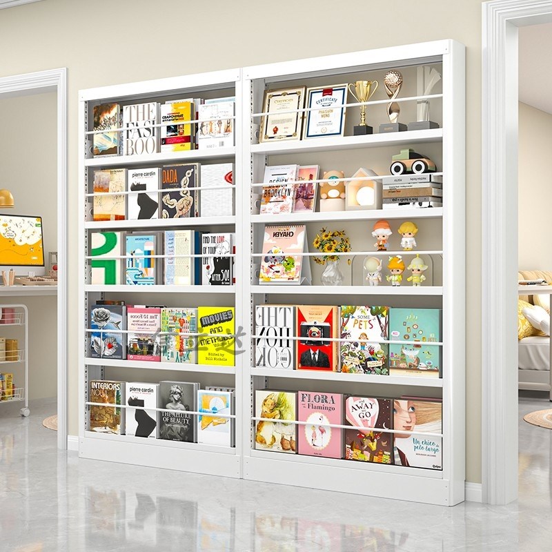 门后钢制书架置物架客厅靠墙超薄收纳架家用储物架办公室展示架