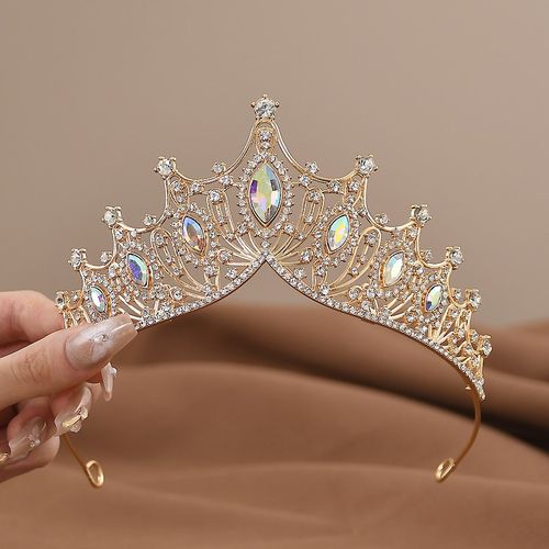 公主女童发夹生日水晶王冠演出钢琴发饰高端头冠发箍皇冠儿童头饰