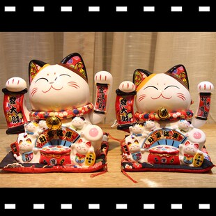 福缘招财猫店铺收银台摆件公司开业礼品迁入伙送礼陶瓷摇手发财猫
