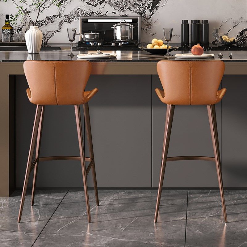 吧台椅白色奶油风高脚凳吧台凳轻奢家用高级酒吧高脚岛台椅7181