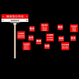公司企业文化墙设计定制会议办公室墙面装饰布置团队激励标语贴纸
