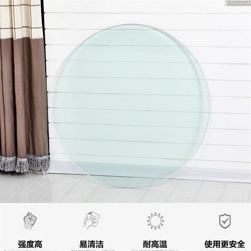圆形钢化玻璃桌面酒店餐桌转盘圆台玻璃小茶几家用定制防爆玻璃