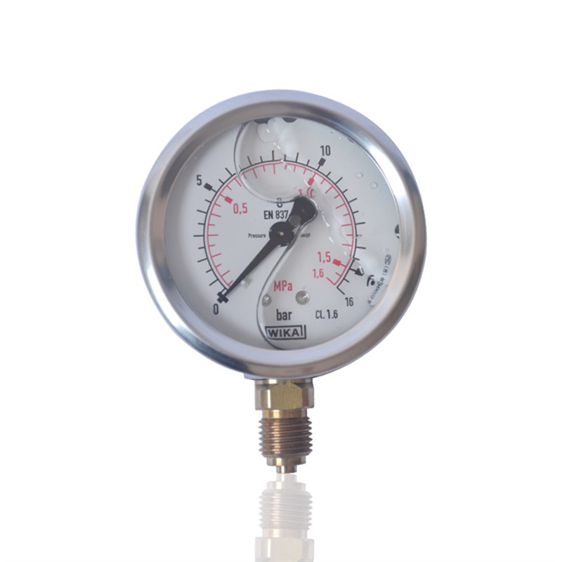 威卡WIKA压力表不锈钢压力表耐震充油压力表径向YBN63 16BAR G1/4