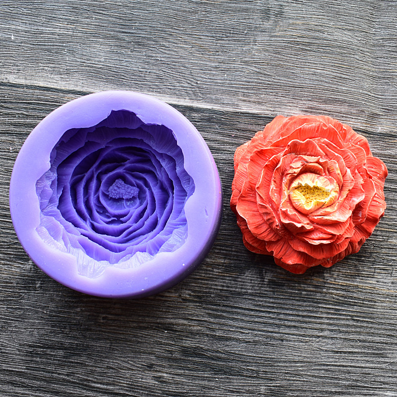 大号牡丹花硅胶模具 肥皂手工皂翻糖模具 蜡烛巧克力硅胶模14114