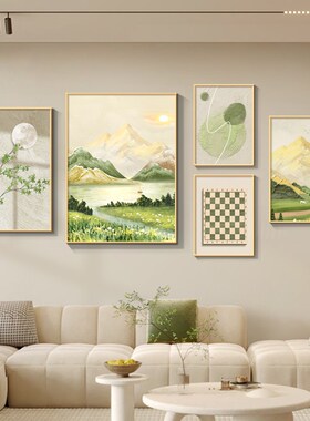 日照金山客厅装饰画山水风景画沙发背景墙挂画小新壁画